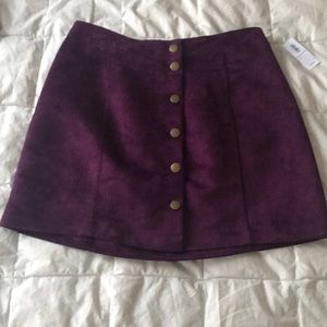 Purple button up skirt